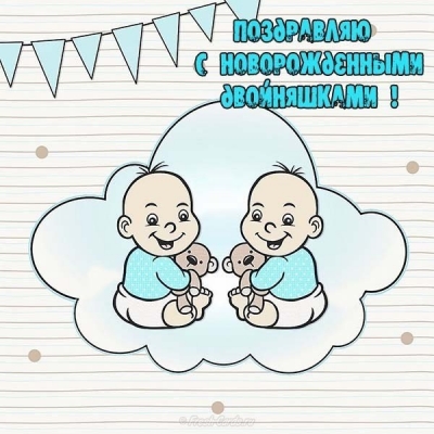С новорожденными двойняшками картинки поздравления с добром